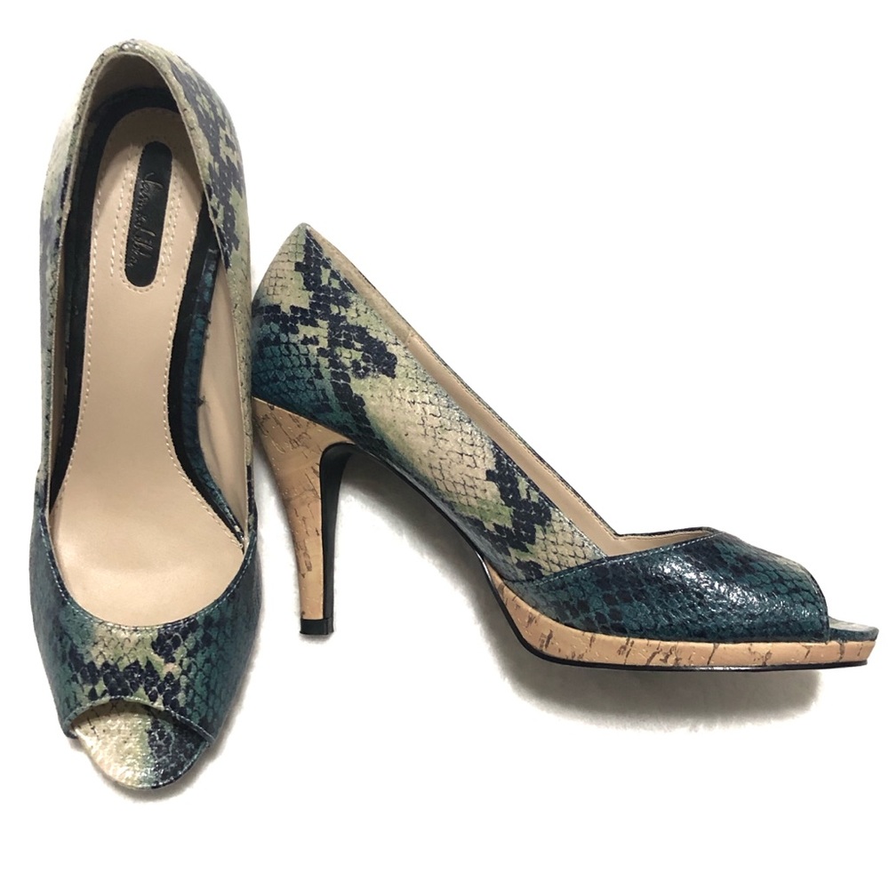 Sam and Libby Multi Colored Faux Snakeskin Heels